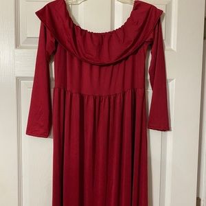 Red Maxi Maternity Dress